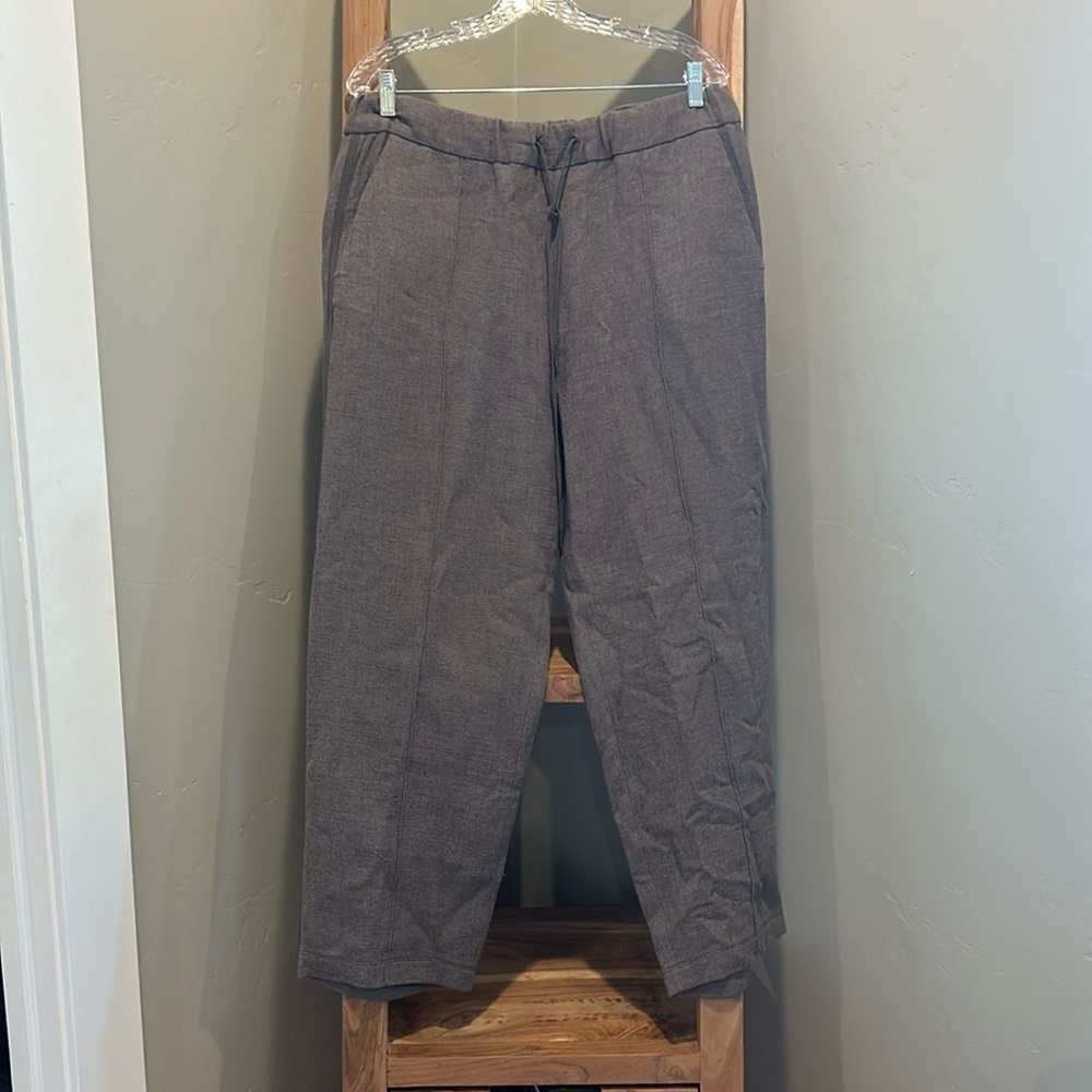 - Aritzia Wilfred Brown Wool Blend High Rise Pull On trouser Pants Wide Le…‌‌‌‌‌